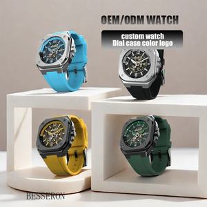 Reloj Cronógrafo Automático de Lujo con Diseño Esqueleto para Hombre y Mujer, Resistente al Agua, con Correa de Silicona y Esfera con Indicadores - Product Image 2