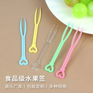 Fourchettes à fruits en plastique colorées pour la famille, 1000 pièces par boîte, jetables, grand emballage, petites brochettes/fourchettes - Product Image 6