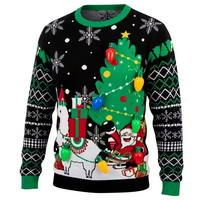 Pull jacquard personnalisé pour homme, coupe classique, motif de Noël, idéal pour les fêtes et les occasions spéciales