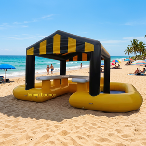 Bar de piscine gonflable commercial en PVC pour l'extérieur, tente de bar flottante gonflable pour adultes, idéal pour les événements dans le jardin et la cour. - Product Image 1