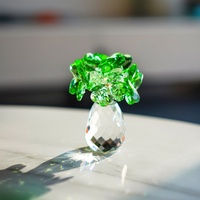 Décoration de bureau en verre cristal H&D, thème trèfle à quatre feuilles porte-bonheur, style artisanal, cadeau créatif pour la remise des diplômes et les anniversaires