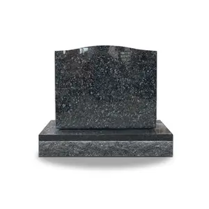 Cheap Norwegian pearl blue granite tombstones simple rectangular tombstones and monuments