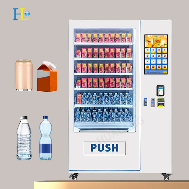 Wholesale Price Cashless Payment Drink Vending Machine Spiral-lane Delivery Commercial Vending Machine With TouchScreen