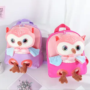 Venta al por mayor de fábrica de dibujos animados de alce de felpa Linda Mochila pequeña para niños Kindergarten ligero bolso de hombro de moda