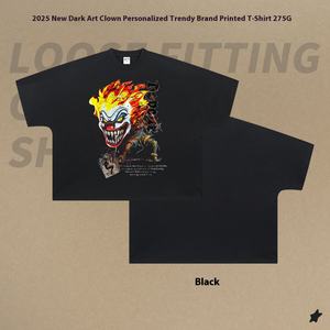 Sebanda pesante 275G <span class=keywords><strong>manica</strong></span> <span class=keywords><strong>a</strong></span> <span class=keywords><strong>pipistrello</strong></span> camicia crops Clown DTG stampa <span class=keywords><strong>manica</strong></span> corta t-Shirt Unisex grande taglia BoxyT camicia da uomo - Product Image 4