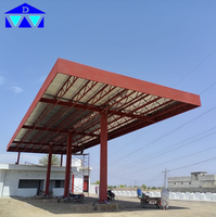 Structure de toit de station-service en acier sur mesure, résistante, pour abri de pré-terrain