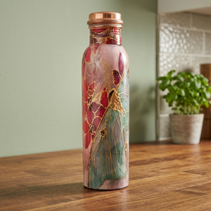 Botella de Agua de Cobre BS International, Segura para Contacto con Alimentos, 500 ml, Ecológica, con Revestimiento Lacado Anticorrosión, Tapa con Infusor de Té - Product Image 1