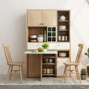 Stile Nordico Pannello di Legno Multifunzione Armadio da Cucina Componibile Mobili Tavolo da Pranzo