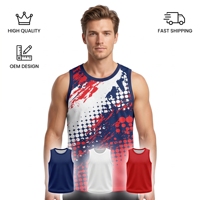 Débardeur Homme Personnalisé avec Logo, Imprimé Abstrait, Col Rond, Respirant, Séchage Rapide, pour Gym, Course, Entraînement – Conception OEM ODM