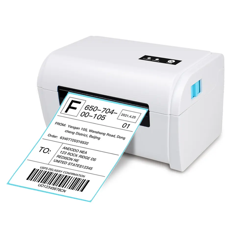 Oem Odm Skd Ondersteuning 2 Jaar Garantie 110Mm Label Printer 4 Inch Verzending Label Printer Usb Wifi Voor Online Shop