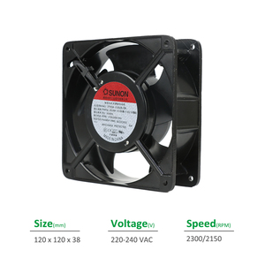 Ventilateur de refroidissement SUNON DP203A 2123LBL.GN à roulement à billes électrique 120x120x38mm 220-240VAC 0.05/0.06A 10W 2300/2150RPM 78/72CFM pour armoire et onduleur - Product Image 2