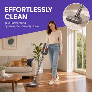 Aspirateur à main sans fil 250W, fonctionne sur batterie, bac à poussière de 0,5L, filtre cyclonique HEPA, léger et portable pour le nettoyage des tapis - Product Image 2