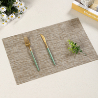 Set de table carré en PVC tissé, épaisseur 5 mm, résistant à la chaleur, antidérapant, sur mesure, décoration pour la maison et la cuisine