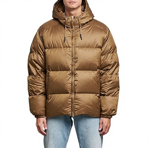 Industrial Trending <b>Men's</b> Canvas Puffer <b>Jackets</b> Fully Padded Hooded Windproof Breathable Oversized Custom Silk Lining - Product Image 1