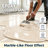 Revêtement de sol époxy auto-nivelant effet marbre, résistant à l'usure, durable, peinture au sable coloré, application au pinceau, revêtement liquide