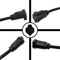 Rallonge multiprise NEMA 5-15P vers 5-15R, SJTW 3C 14AWG, 6 prises, 32 pieds, 15A 125V, cordon de distribution d'alimentation US