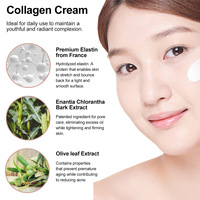 Crema de colágeno OEM/ODM, crema de colágeno elástica y Reafirmante de 50ml para hidratación y alivio de arrugas para el cuidado facial de las mujeres