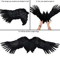 Ailes d'ange en plumes naturelles blanches pures faites à la main, 3 tailles, cosplay, costume de fête d'Halloween, accessoires photo de fée