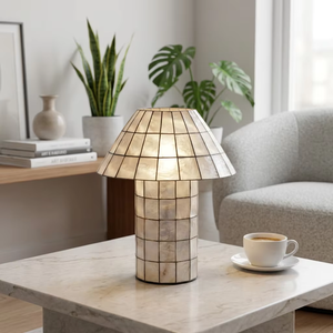 Lámpara de <span class=keywords><strong>Mesa</strong></span> Moderna de Mármol con Marco Metálico de Mosaico en Forma de Hongo, Lámpara de Noche para Dormitorio, Sala de Estar, Hotel, <span class=keywords><strong>Estudio</strong></span>, Villa, Decoración del Hogar - Product Image 4