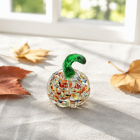 Artisanat en verre très vendu, créatif, mignon, en forme de petite citrouille, designs multicolores, décoration de table en verre, cadeau décoratif, citrouille