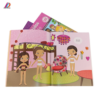 Costura de sillín personalizada libro de cuentos de actividades infantiles de tapa blanda impresión en Color con pegatina