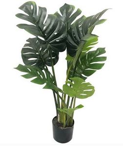 Nataural-árbol artificial de plástico con 10 hojas, 60cm de altura, hojas de monstera en maceta - Product Image 6