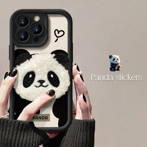 Dễ Thương Gấu Trúc Sang Trọng Dán Búp Bê Thiết Kế Mềm TPU Điện Thoại Di Động Bìa Trường Hợp Đối Với <span class=keywords><strong>iPhone</strong></span> 6 <span class=keywords><strong>7</strong></span> 8 Cộng Với X XR XS 11 12 13 14 15 16 Pro Max - Product Image 2