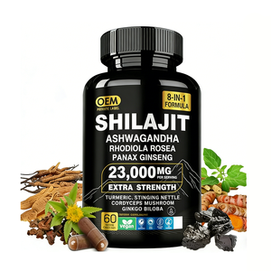 แคปซูลชิลลาจิต 8-in-1 ชิลลาจิตแท้จากเทือกเขาหิมาลัย 9000 มก. พร้อมสารสกัดจากอัชวากันธา ขมิ้น และเห็ด แคปซูลชิลลาจิตแบบ OEM - Product Image 1