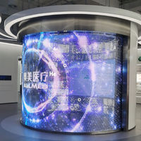 Écran LED flexible transparent super mince P5 avec fonction SDK de film adhésif doux d'animation et de graphiques