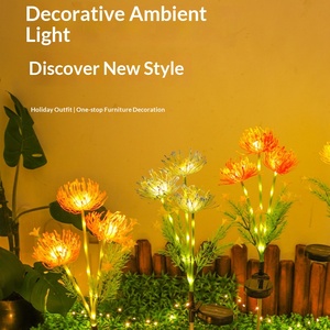 Lampada Solare a Forma di Fiore di Tarassaco Sintetico per Giardino, Decorazione Esterna per Cortile e Prato - Product Image 1