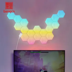 Banqcn 12 paket altıgen LED paneller akıllı RGB duvar işıkları uzaktan kumanda müzik Sync için oyun odası yatak odası oturma odası çocuk yetişkin