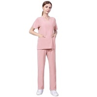 Conjunto <span class=keywords><strong>de</strong></span> uniforme médico quirúrgico con logo oem para mujer, pantalón con cuello en V y estampado <span class=keywords><strong>de</strong></span> enfermera, venta al por mayor - Product Image 6