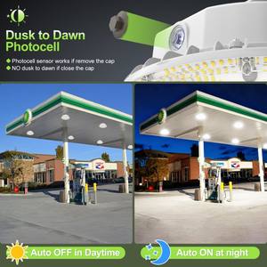 Lámpara LED Redonda para Techo de Gasolinera 100W/80W/60W, CCT Ajustable 4.5/5/5.7K, 100-277VAC, IP65 con Fotocélula - Product Image 5