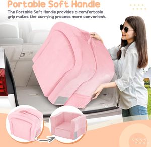 Portable Pink Foldable Toddler <b>Sofa</b> <b>Bed</b> Travel <b>Bed</b> Modern Design for Living Room Bedroom Outdoors - Product Image 3