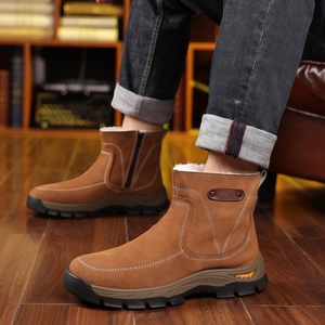 Stivali da Neve <span class=keywords><strong>Invernali</strong></span> in Vera Pelle Scamosciata per <span class=keywords><strong>Uomo</strong></span>, Caldi, Antiscivolo e Resistenti all'Usura, per Uso Casual e Outdoor - Product Image 4
