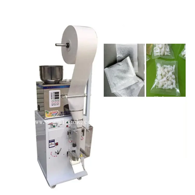 Automatic vertical granule sachet pouch filling and packing machine