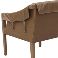 Fauteuil lounge moderne en bois de chêne massif rembourré pour hall d'hôtel et salon