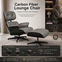 Fauteuil lounge capitonné style Ames avec ottoman et coussin en cuir pour hôtels, vente en gros et au détail, marché des bureaux, B2B personnalisé