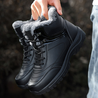 Chaussures rétro pour hommes, plateformes à lacets, bottes de neige, dessus en cuir de vache, maille respirante, coussin antidérapant, augmentation de la hauteur, TPU