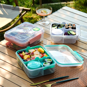 Boîte à lunch portable à double compartiment avec séparation simple, boîte à lunch de haute qualité pour le camping, vente en gros - Product Image 3