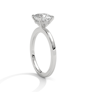 Best Price RAAMAA Women's Trendy 10k 14k White Gold Lab Grown Diamonds VVS2 Clarity <b>Cushion</b> Cut for Weddings - Product Image 3