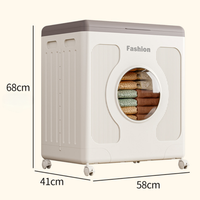 Boîte de rangement carrée à rabat grande capacité, organisateur en plastique, armoire multifonctionnelle pour le rangement domestique des appareils mobiles