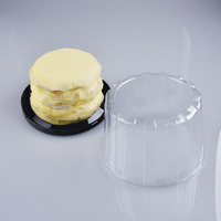 en plastique PET 8 pouces boîte à gâteau ronde transparente en plastique avec dôme couvercle transparent Anti-Flog