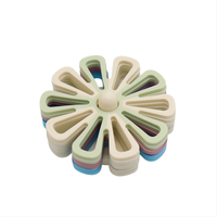 Ensemble de tapis en silicone liquide en forme de fleur résistant à la chaleur avec support de rangement, antidérapant et facile à nettoyer pour la cuisine et la table à manger