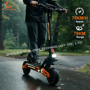 Trottinettes électriques pliables tout-terrain Kugoo G4 MAX 75 km/h pour adultes, autonomie de 78 km, grande taille, pneus larges tout-terrain de 11 pouces, trottinette électrique pliable - Product Image 4