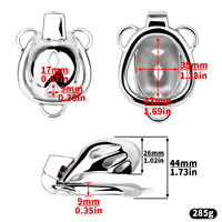 FRRK Cobra Männlicher Keuschheitskäfig mit Analdildo Keuschheitsgürtel Silber Gold Butt Plug Sissy Peniskäfig Ringe Käfigschloss BDSM Sexspielzeug