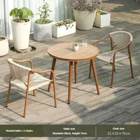 Ensemble de table et de chaises de jardin en bois massif empilable pratique pour l'extérieur, table et chaises d'extérieur de haute qualité pour usage commercial