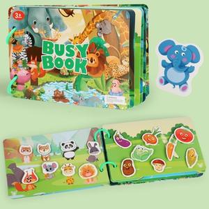 Libro Sensoriale Montessori 2026: Libro delle Attività con Adesivi a Tema Animali, Migliora la Coordinazione Occhio-Mano e le Abilità Motorie Fini - Product Image 4