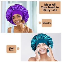 Bonnet de Nuit en Satin Soyeux pour Femme, Large Bande Élastique, Bonnet Extra Grand pour Cheveux, avec Logo Personnalisé, Vente en Gros