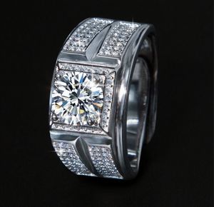 男性用ウェディングリングGRA認証<span class=keywords><strong>2</strong></span>カラットモアッサナイトスクエアリング婚約 - Product Image 1